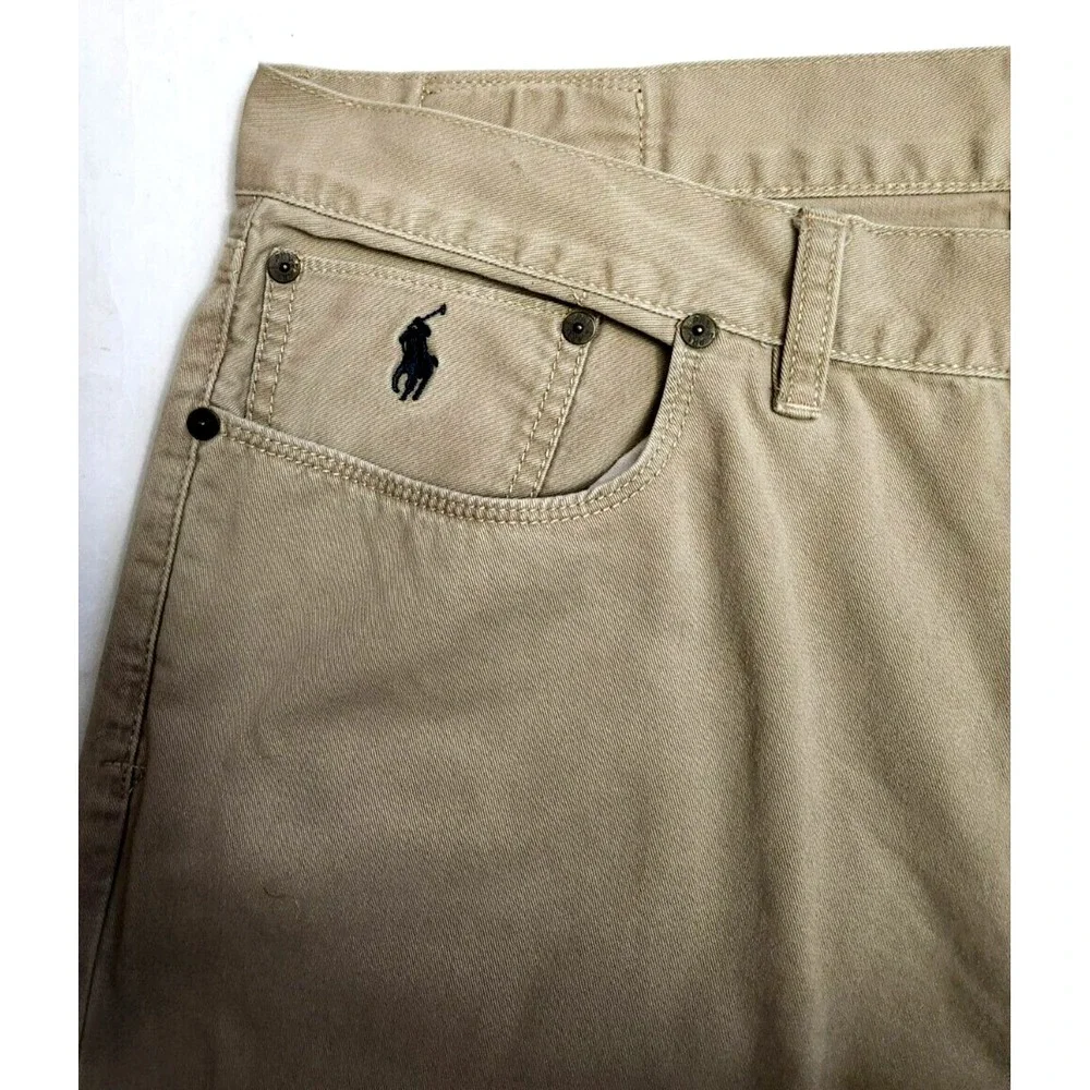 Polo Ralph Lauren Straight Pants Men's 36x34* Beige 5-Pocket Twill Jeans